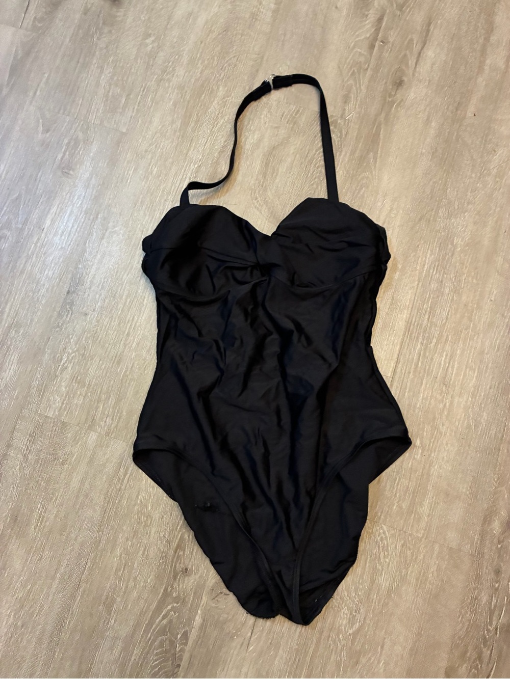 Apt. 9 Black One-Piece Swimsuit with Removable Halter Strap